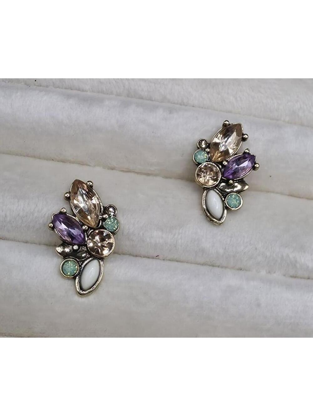 Elegant Multi-Stone Cluster Earrings